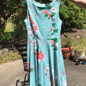 Cute teal dress with black belt